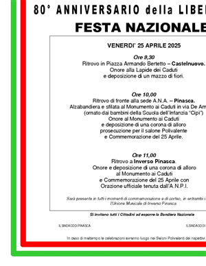 80° anniversario della Liberazione - programma delle manifestazioni